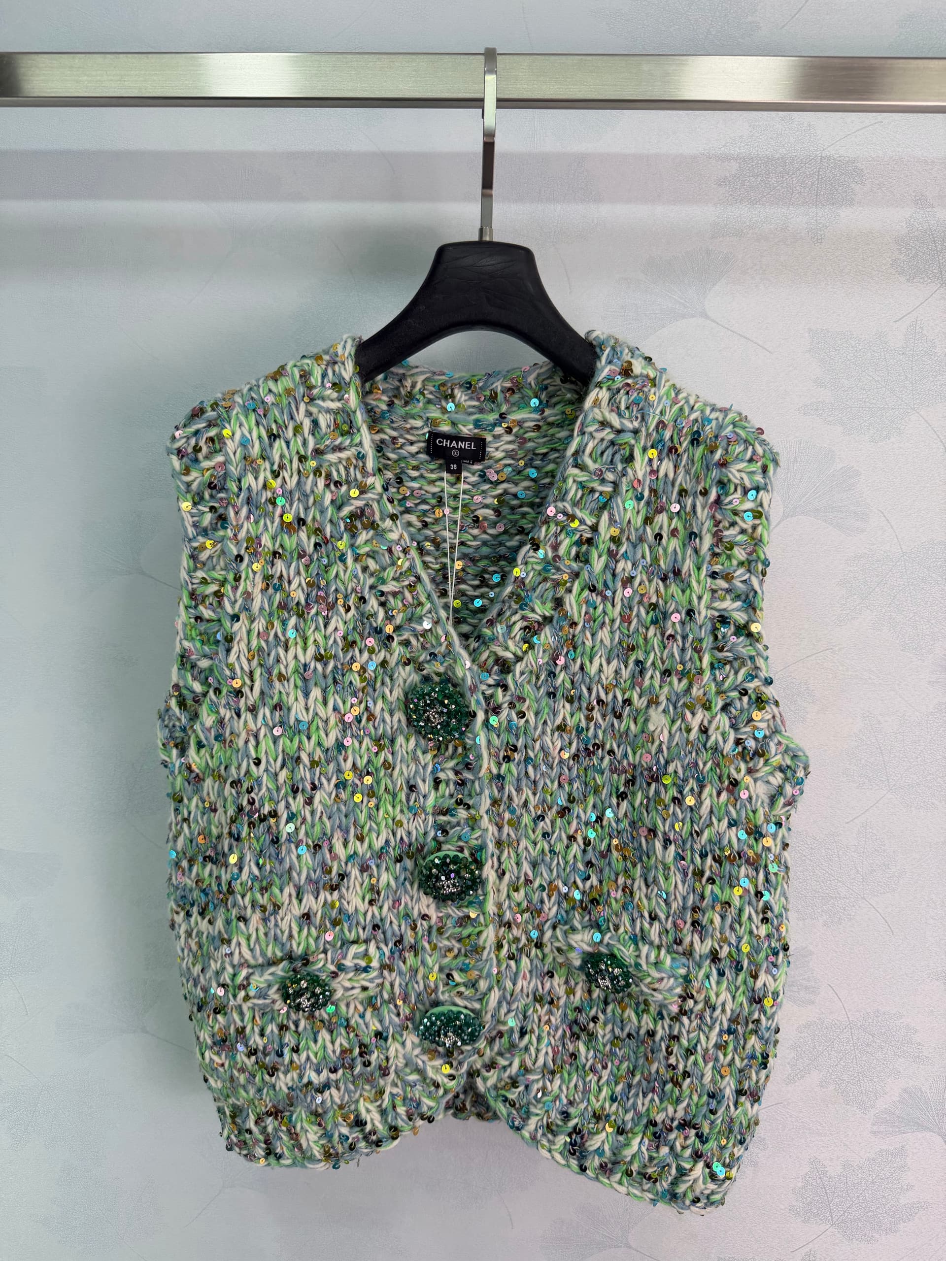 Unassigned 🆕Ch 26 Multicolored Knit Vest🍃Green-Toned Multicolor Chunky Knit