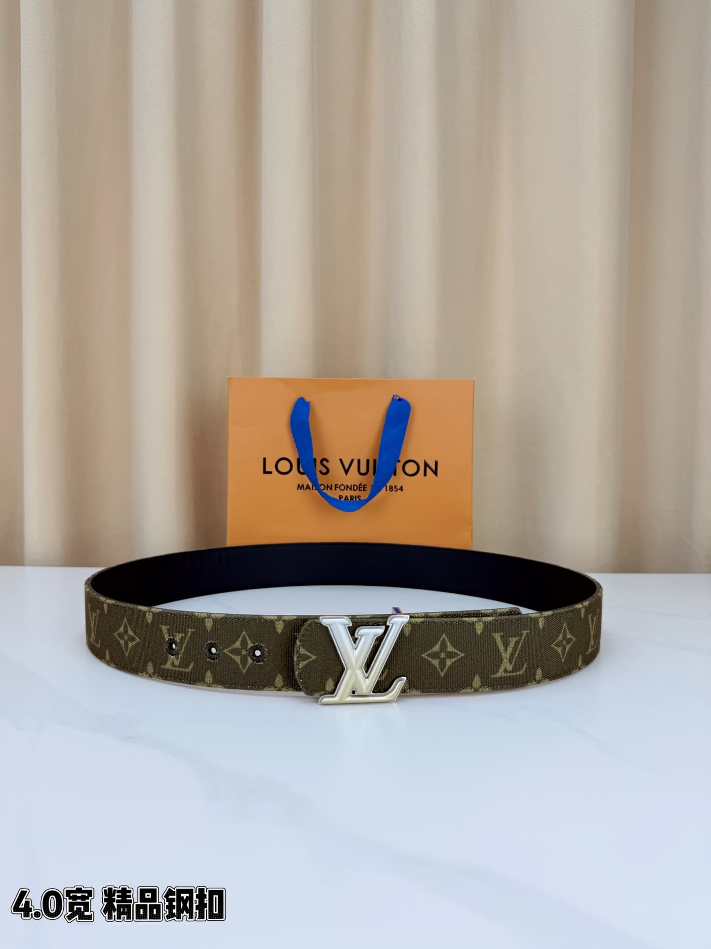 Louis Vuitton Louis Vuitton 4.0-Inch Wide Premium Steel-Buckle Belt