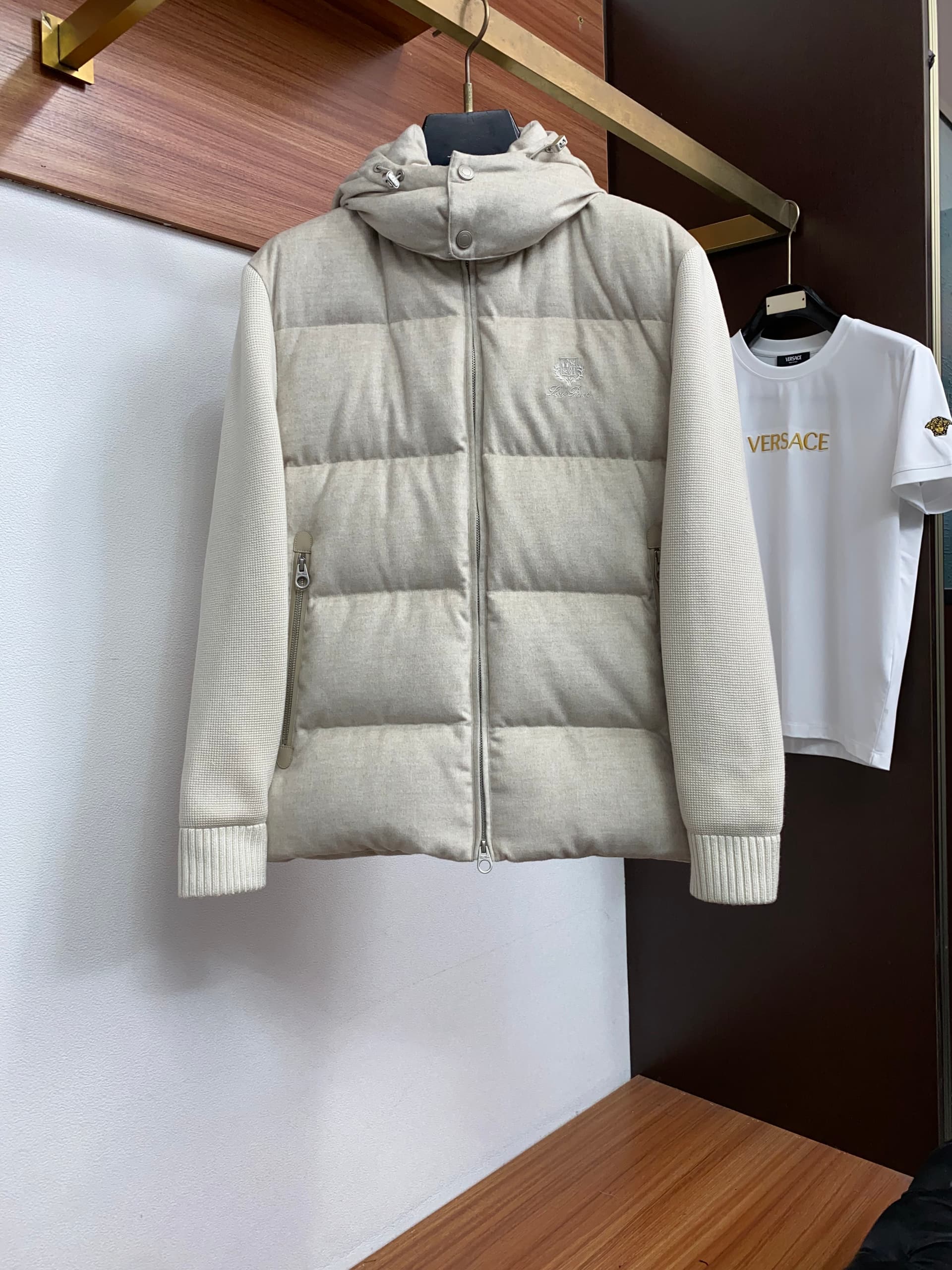 Loro Piana Loro Piana LP Nuoyoupianya 26SS Best-Selling Knit-Panel Business Goose Down Jacket