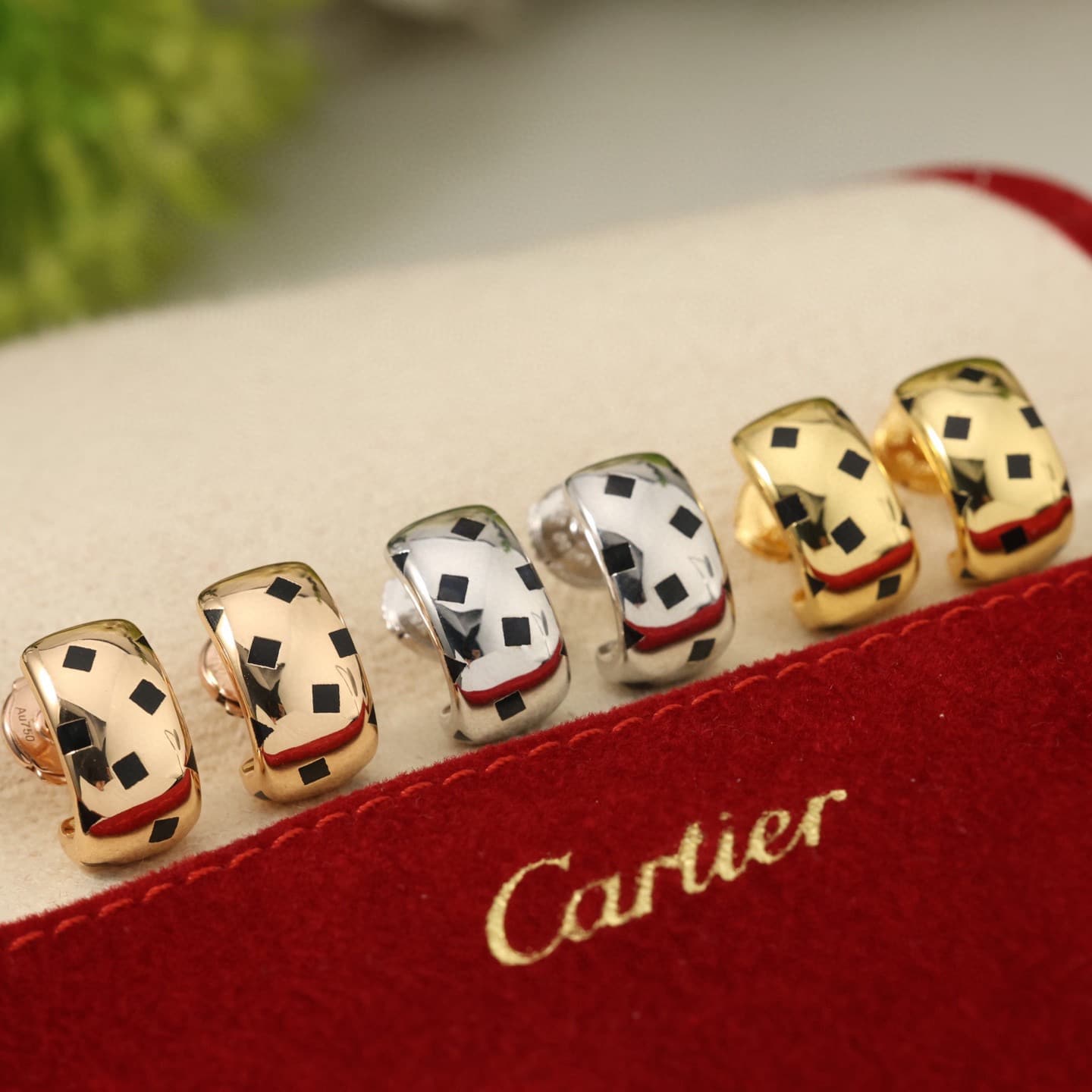 Cartier Cartier Non-Diamond Version 👼 925040 Cartier Leopard-Print Earrings—Best-Selling Style
