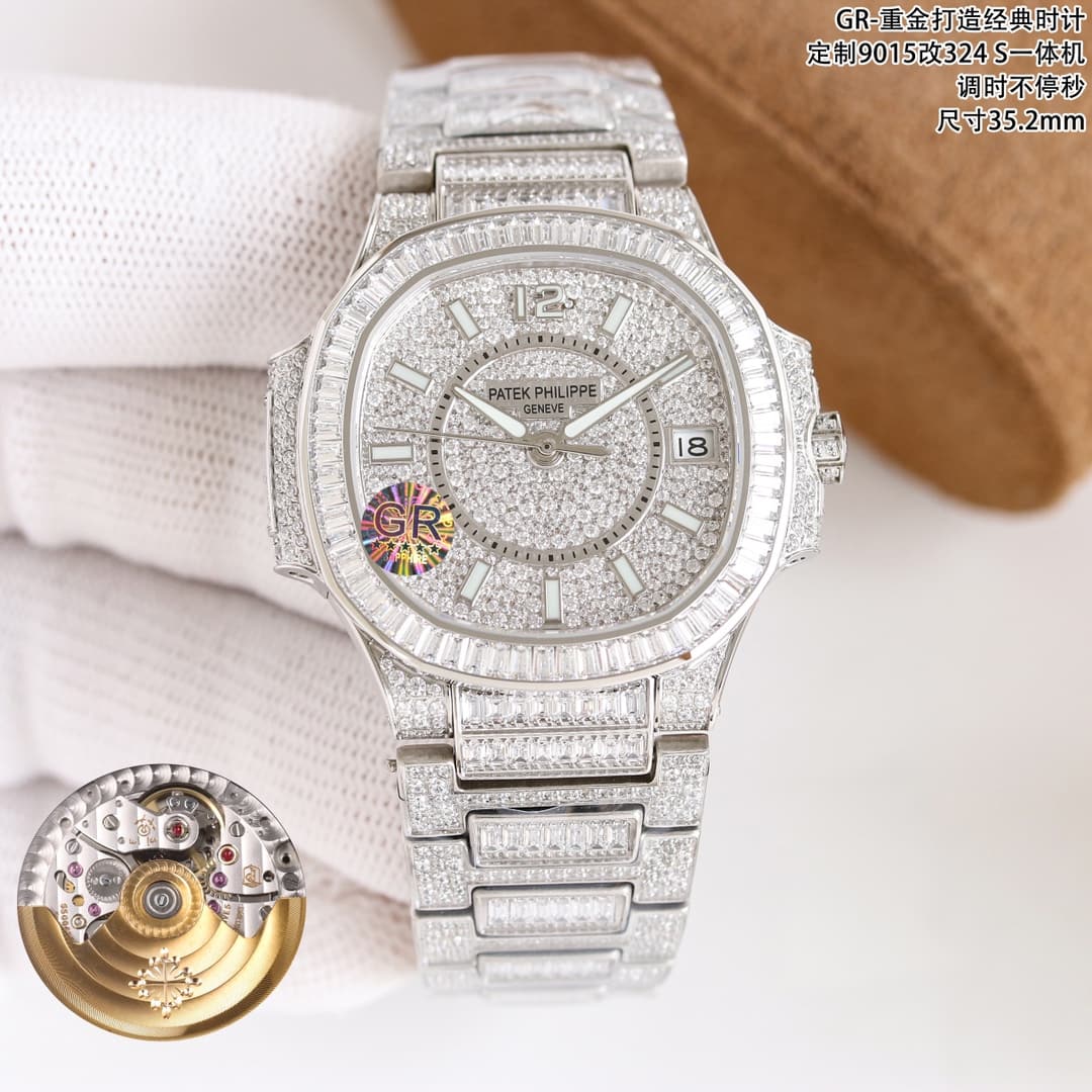 Patek Philippe Patek Philippe Top Pick: GR’s Lavishly Crafted Classic Timepiece—Patek Philippe 7021 Ladies’ Nautilus, Fully Set with Diamonds