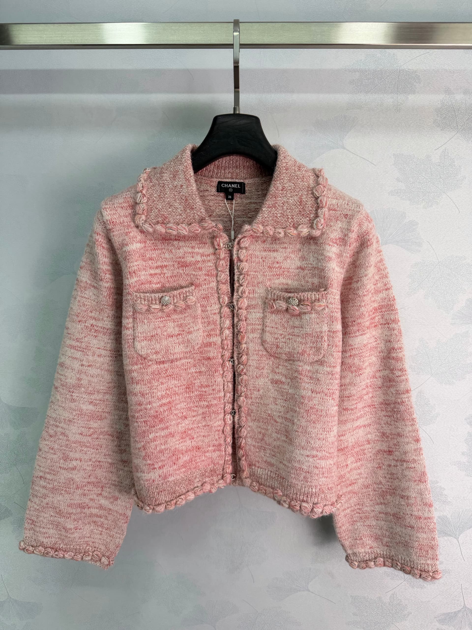 Unassigned 🆕Ch 26 Knit Jacket💗Pink and White Multicolored Blended Fabric