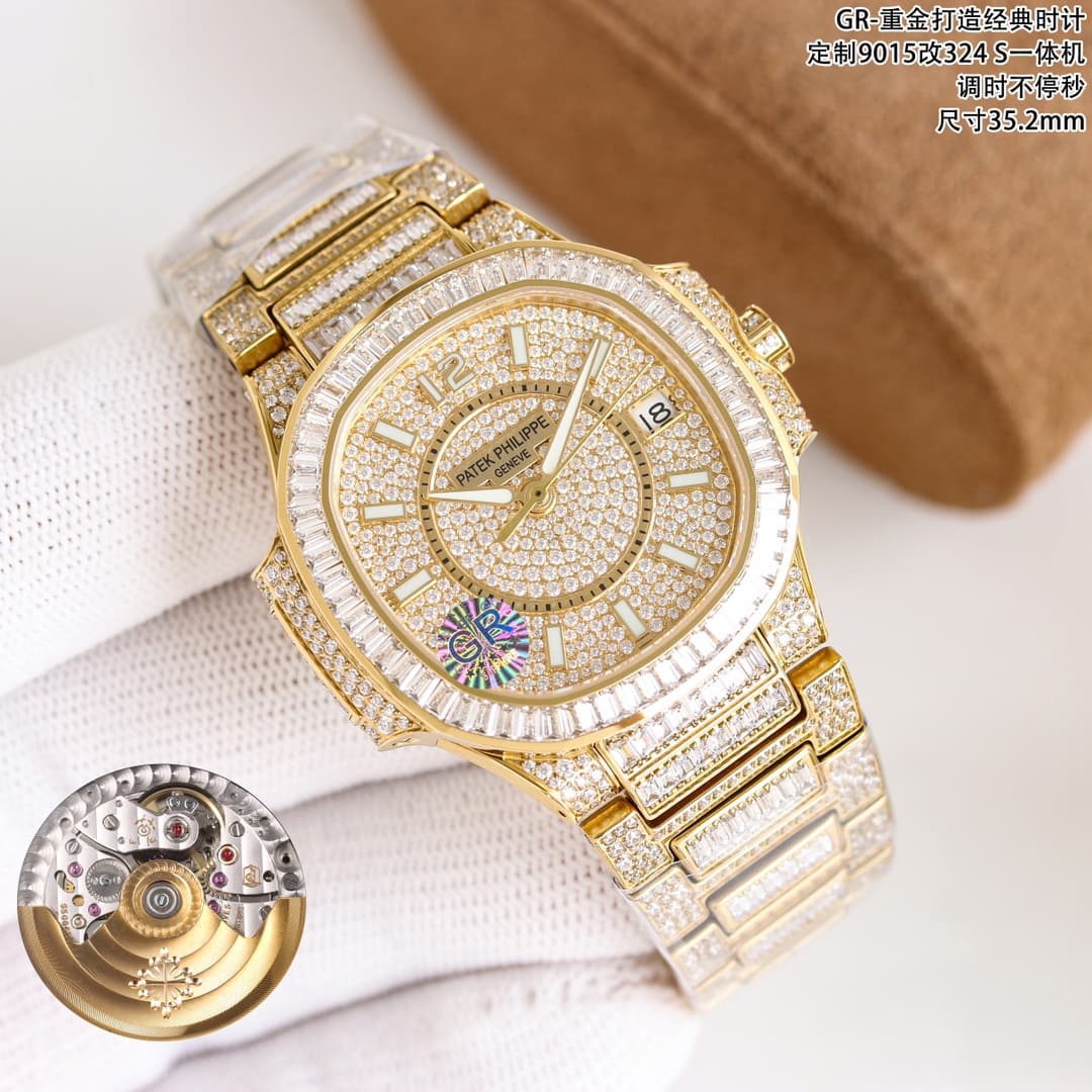 Patek Philippe Patek Philippe Top Pick: GR’s Lavishly Crafted Classic Timepiece—Patek Philippe 7021 Ladies’ Nautilus, Fully Set with Diamonds