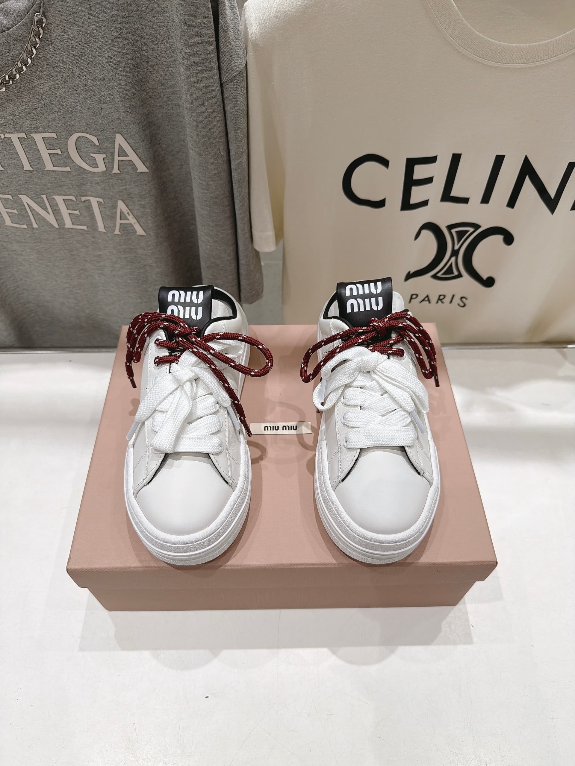 Miu Miu Miu Miu High-top Miu Miu F027 2026 SS Thick-soled Lace-Up Sneakers