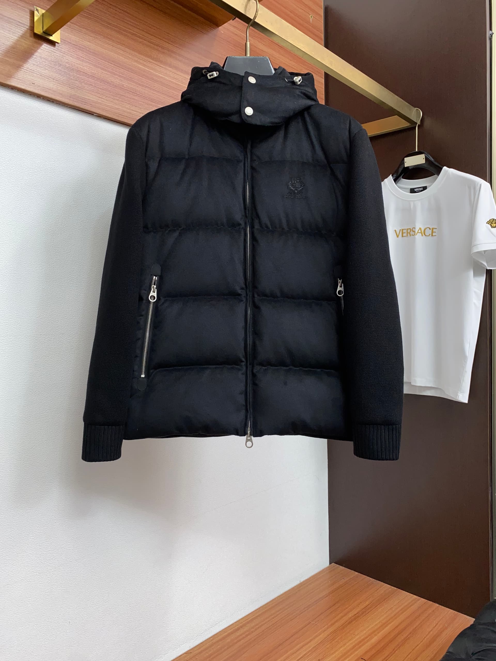 Loro Piana Loro Piana LP Nuoyoupianya 26SS Best-Selling Knit-Panel Business Goose Down Jacket