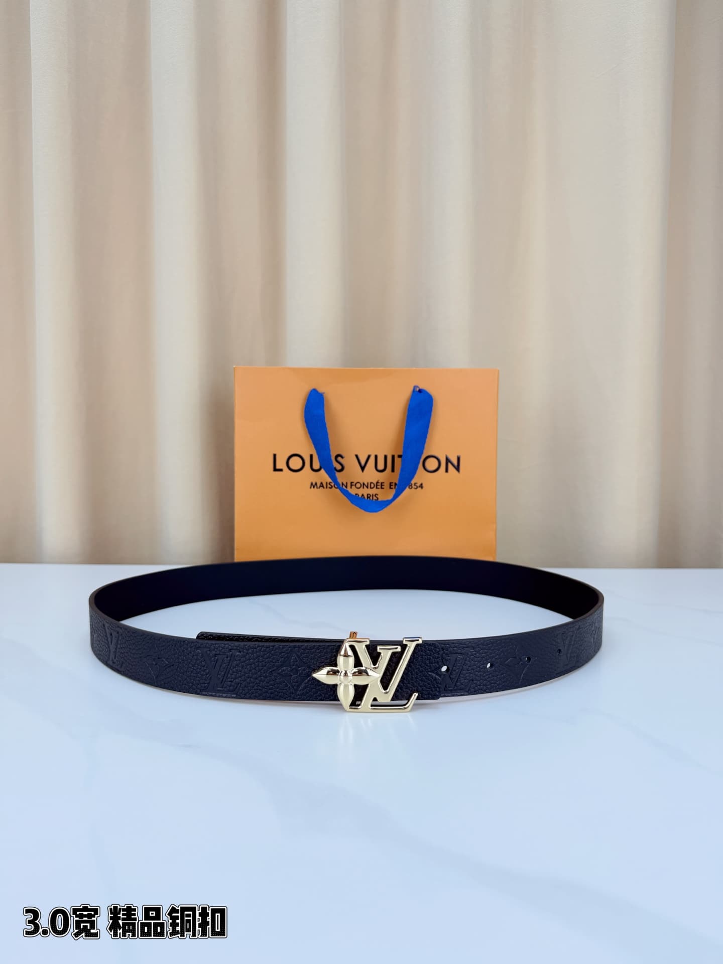 Louis Vuitton Louis Vuitton 3.0-inch-wide Premium Copper-Buckle Belt