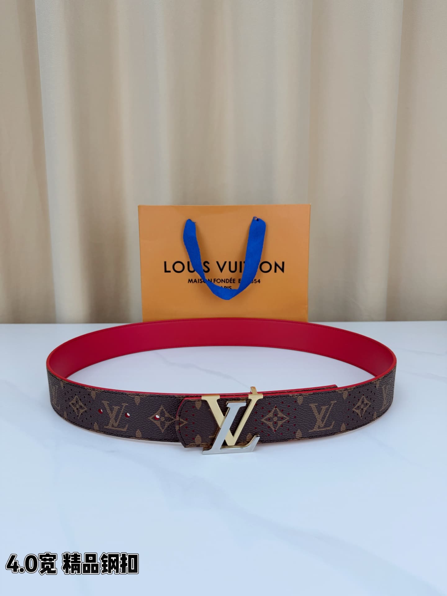 Louis Vuitton Louis Vuitton 4.0-Inch Wide Premium Steel-Buckle Belt