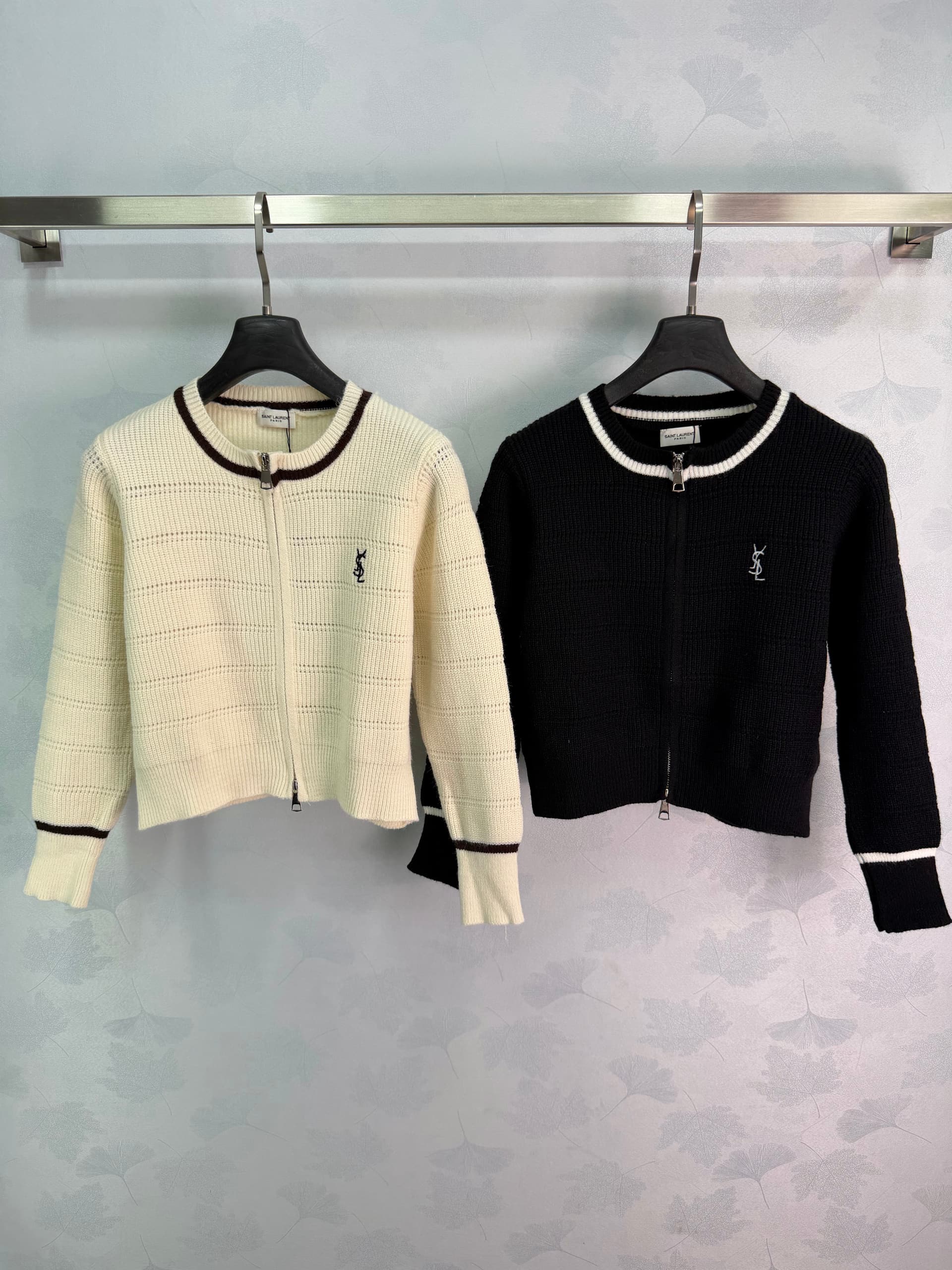Unassigned 🆕YS 26 Openwork Knit Cardigan🤍 Round Neck with Color-Blocked Trim