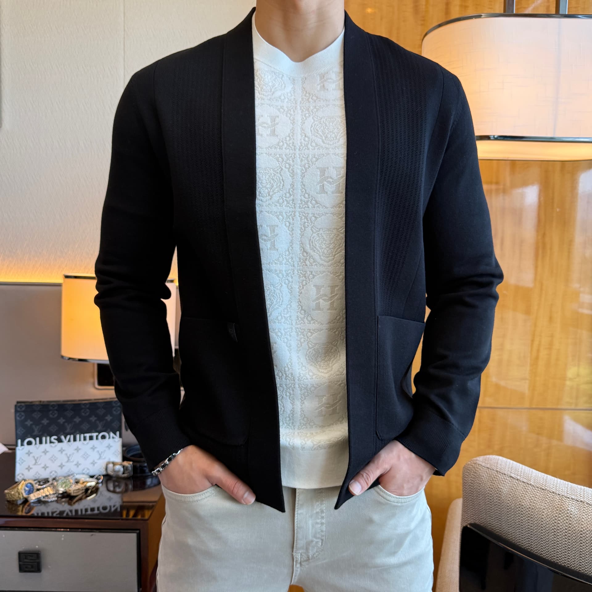 Unassigned LP Nuoyou 2026 Men's Wool Knit Cardigan