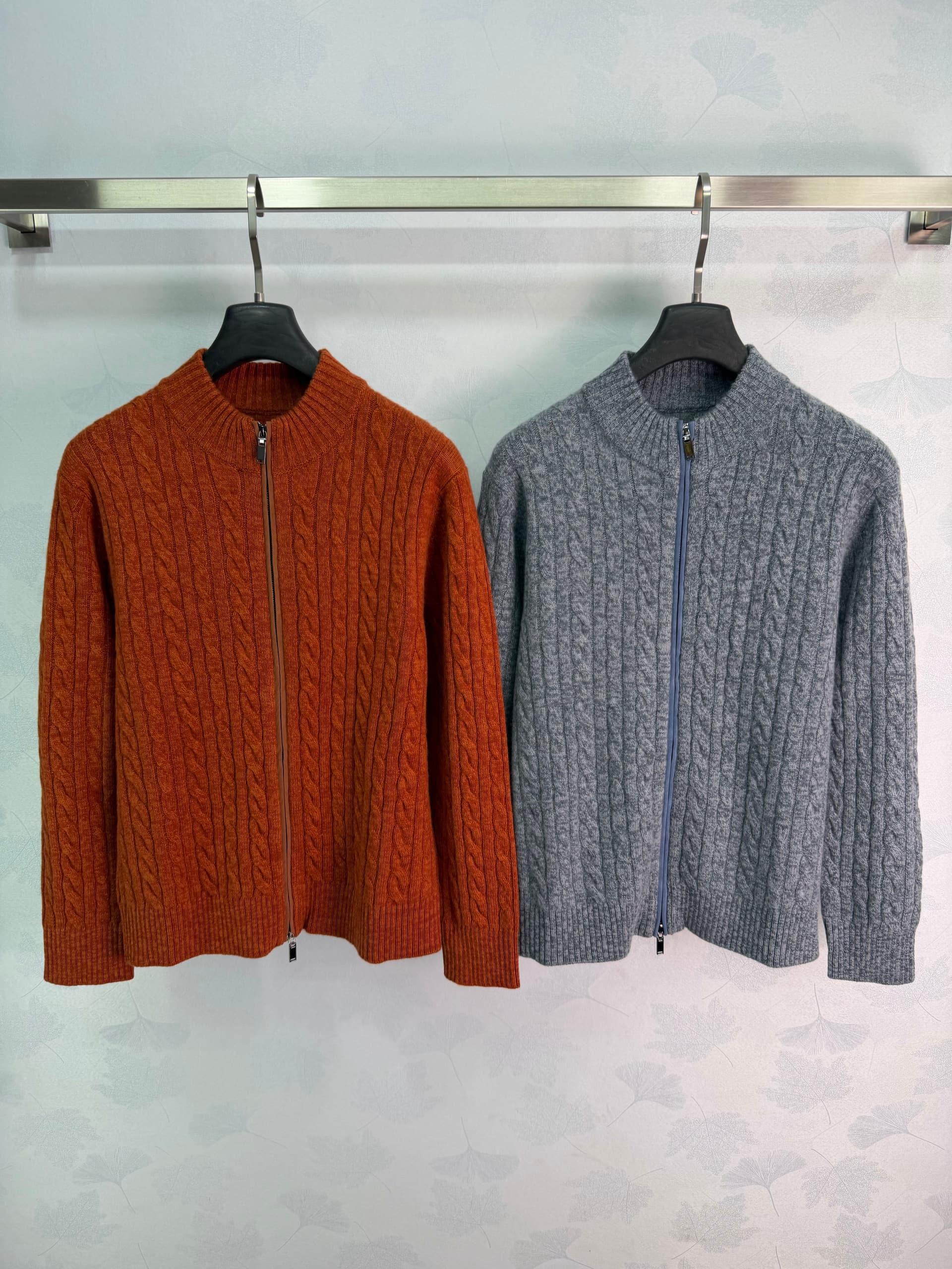 Unassigned 🆕ER 26 Vintage Cable-Knit Zipper Cardigan🤎Semi-Turtleneck Design