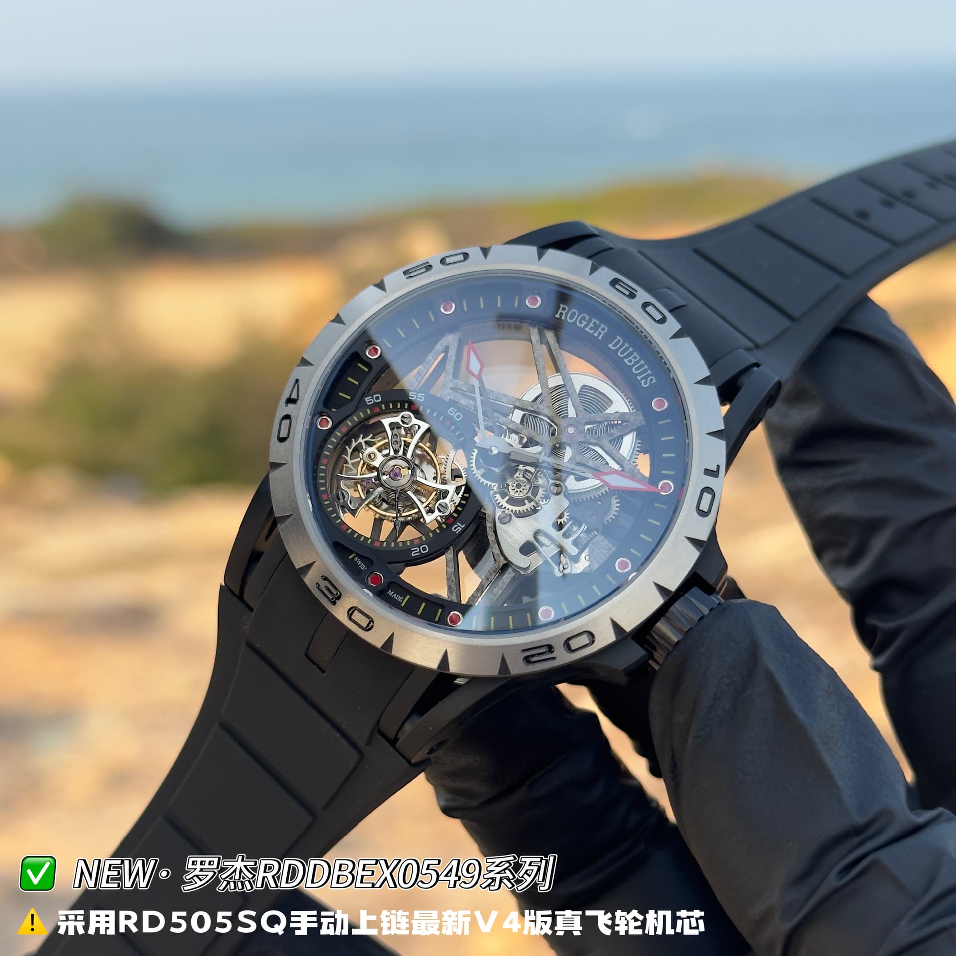 Roger Dubuis Roger Dubuis "New Factory" Black Roger Dubuis Titanium Tourbillon... Limited Quantity