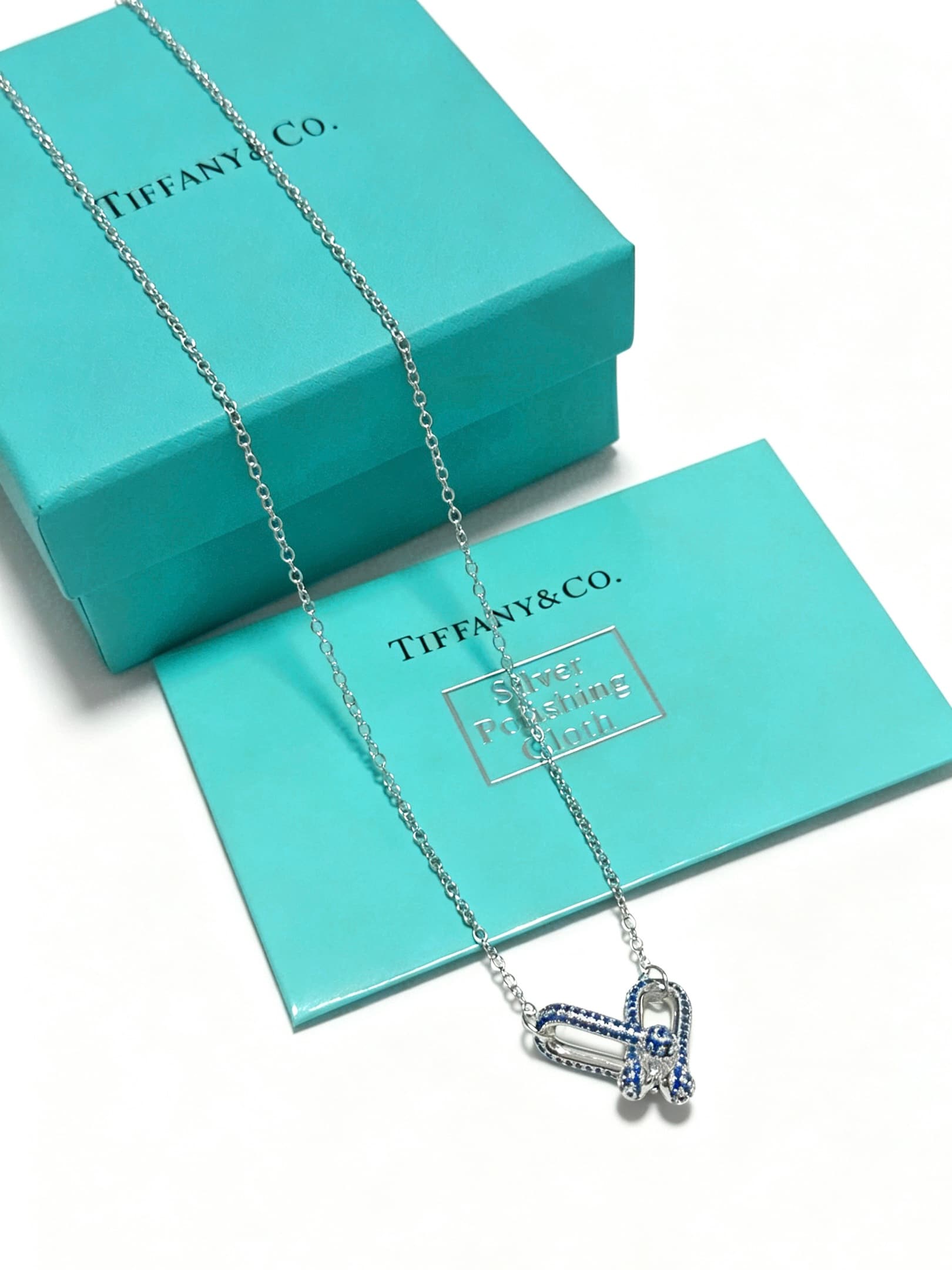 Tiffany & Co. Tiffany & Co. Tiffany Necklace (TIFFNY&CO.)—Exquisitely Crafted Silver Version from the Boutique, Same Style Worn by Celebrities, Vintage