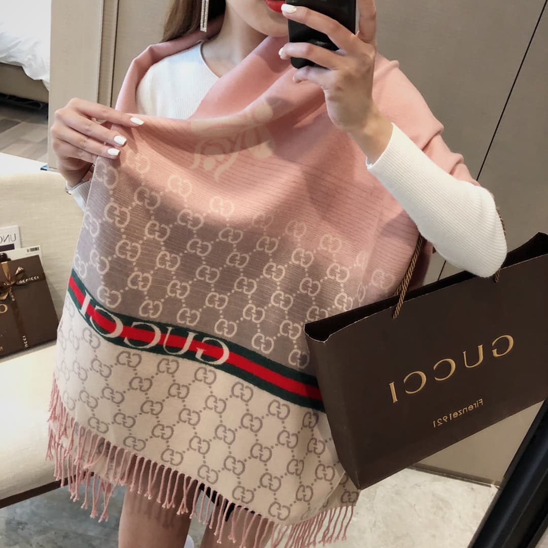 Gucci Gucci Wholesale European-Style Double-Sided Jacquard Long-Pile Scarf