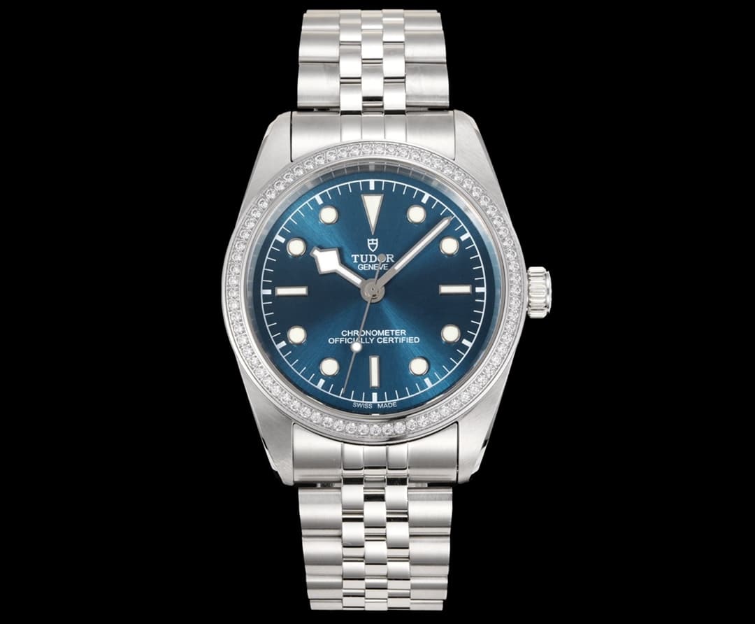 Tudor Tudor 3T Tudor Black Bay Collection Swarovski Diamond Edition Case and Bezel: 41-millimeter stainless steel case