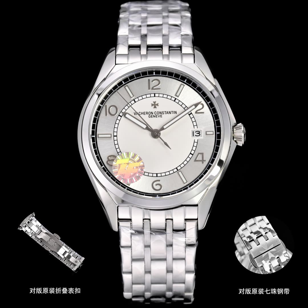 Vacheron Constantin Vacheron Constantin ZF Factory Vacheron Constantin Overseas Series Three-Hand Watch (Steel Bracelet) – Highest Quality on the Market –