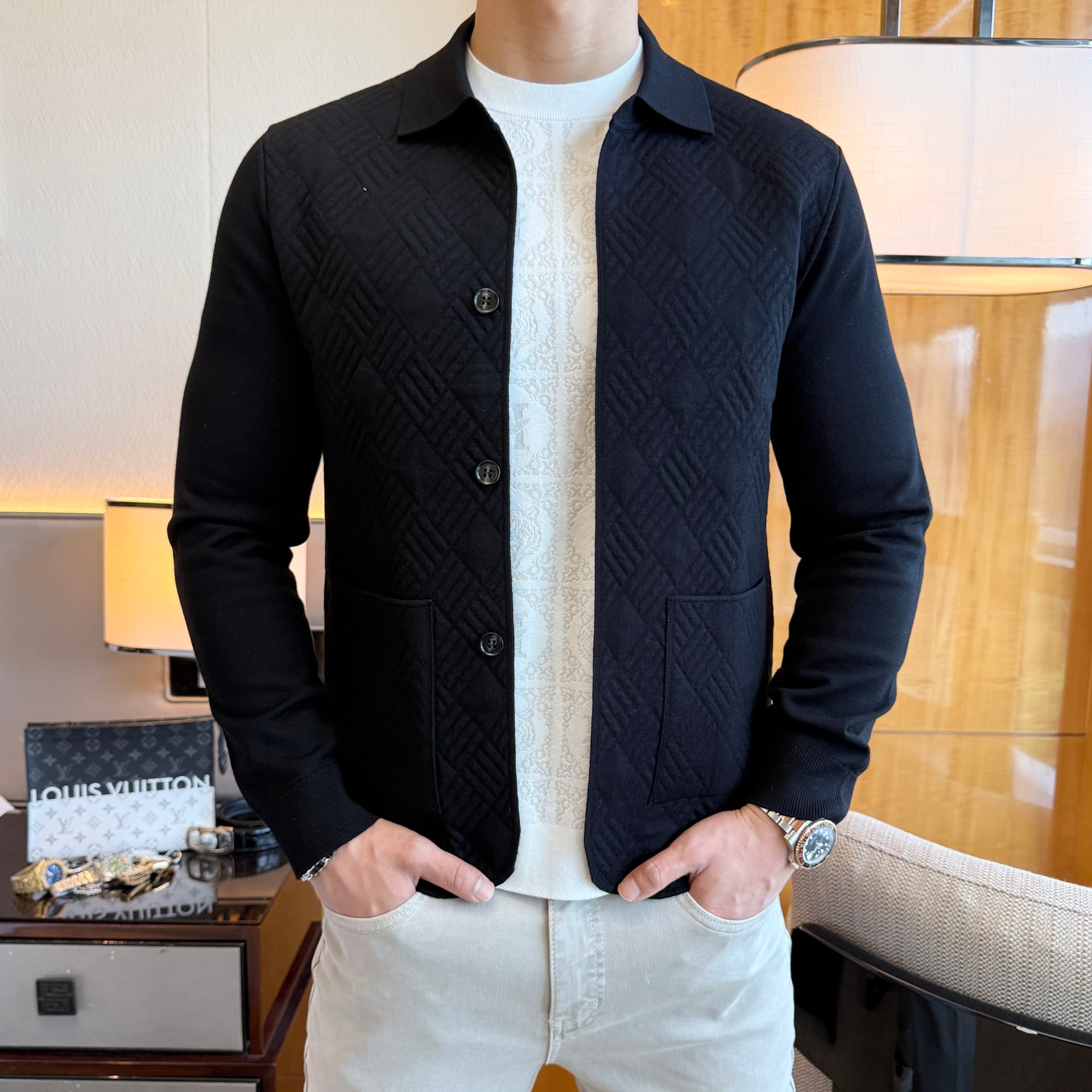 Unassigned Hermès 2026 Men's Wool-Knit Cardigan