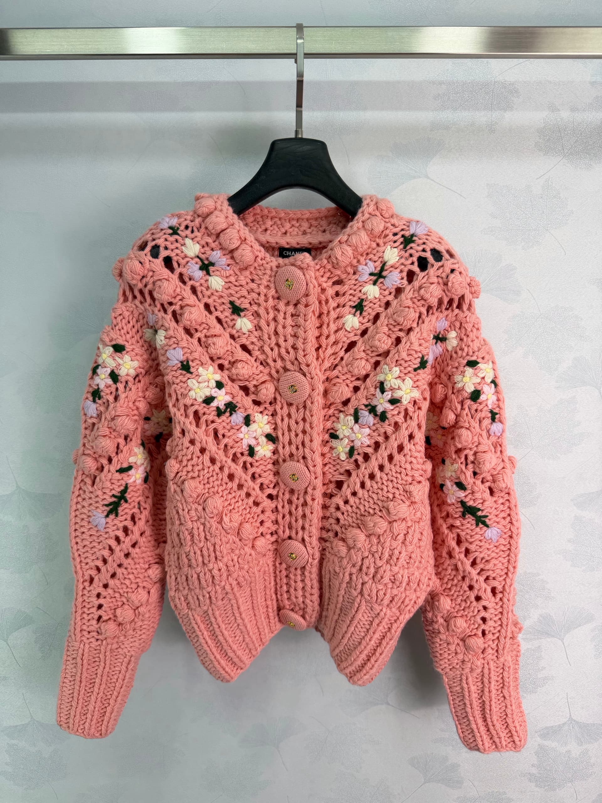 Unassigned 🆕Ch 26: A Pink, Hand-Crocheted Cardigan with a Girly Vibe and Intricate Floral Design 🌸 Gentle Honey