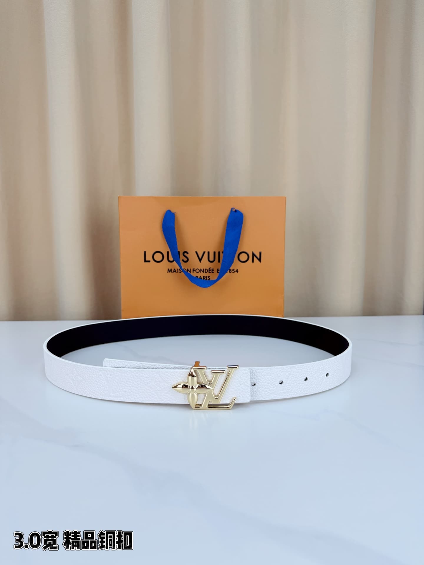 Louis Vuitton Louis Vuitton 3.0-Wide Premium Copper-Buckle Belt