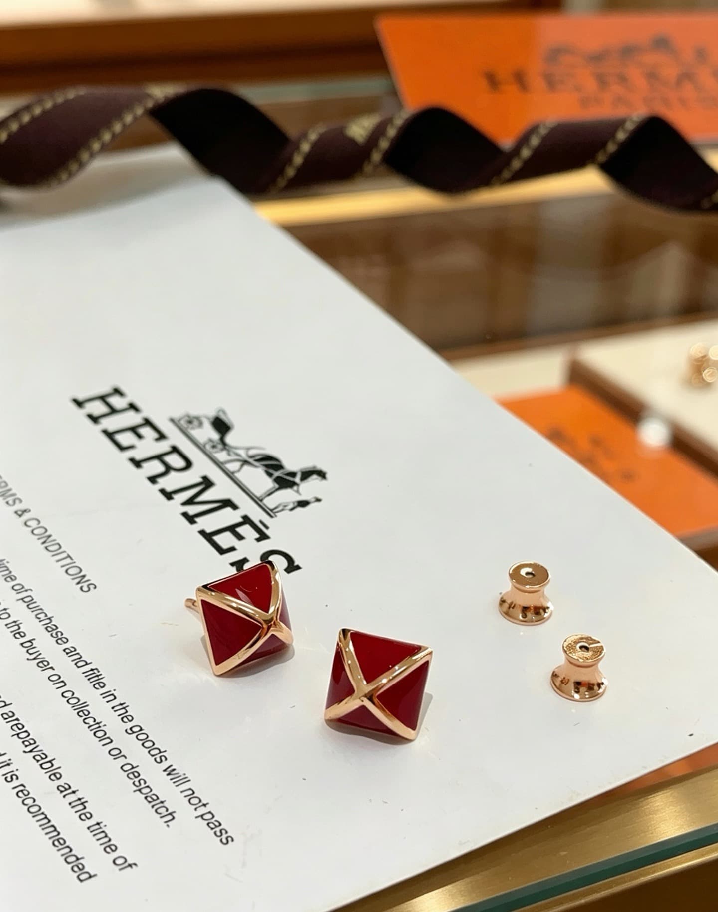 Hermès Hermès . Pyramid Earrings—Authentic 1:1 Replica from the Boutique, Pyramid H Earrings