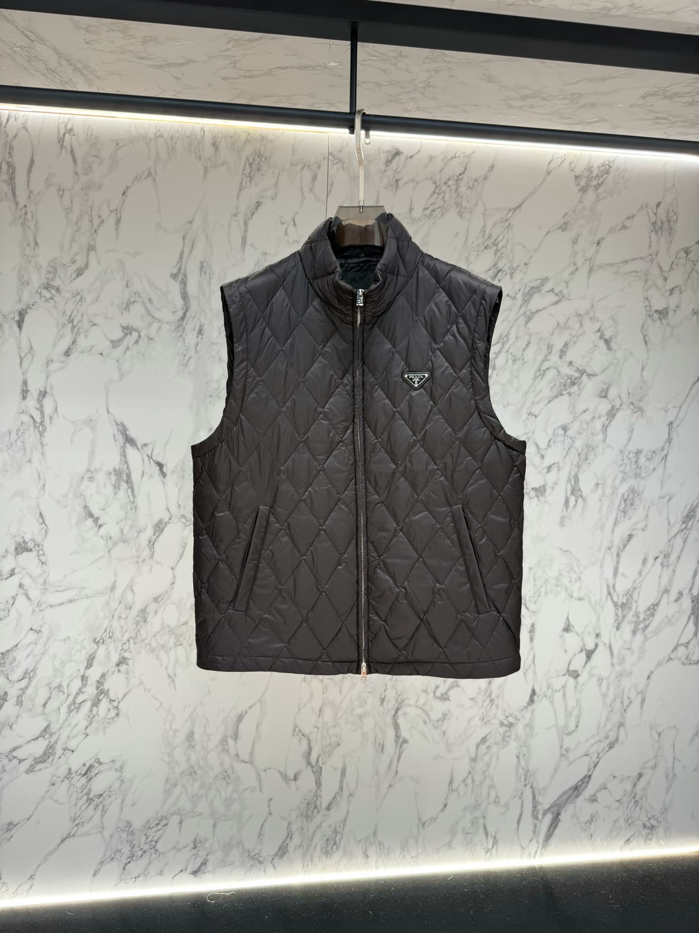 Prada Prada Down Jacket with Jacquard Nylon Metal Tag
